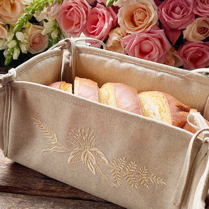 Cobre-pão caixa Trigo bordado retangular bege natural