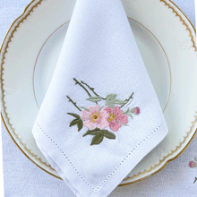 Carregar imagem no visualizador da galeria, Jogo Americano Floral Rose com guardanapo
