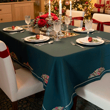 Carregar imagem no visualizador da galeria, Toalha de Mesa  Noel 1,70x2,90mt 100% linho sem guardanapos