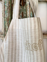 Load image into Gallery viewer, Beige Stripes Chef Apron with beige embroidery