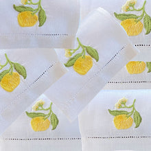 Load image into Gallery viewer, Sicilian Lemon Cocktail Napkin Kit 6 units 100% linen 12x22cm