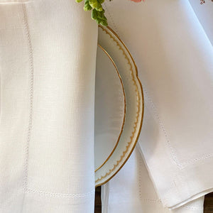 White table napkin 100% Linen 50x50cm unit