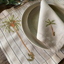 Load image into Gallery viewer, Palmeira Buritis 100% linen stripes placemat with napkin 