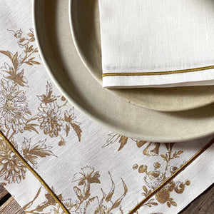 Daily Garden 100% linen placemat with napkin
