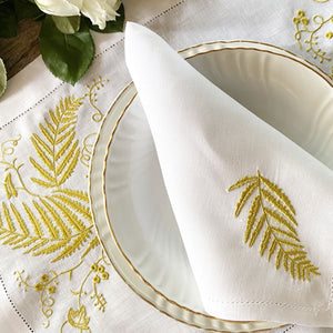 Gold Leaf 100% linen placemat with napkin 