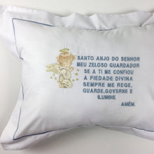 Load image into Gallery viewer, Santo Anjo pillowcase Embroidery colors: Pink-Blue-Beige without filling