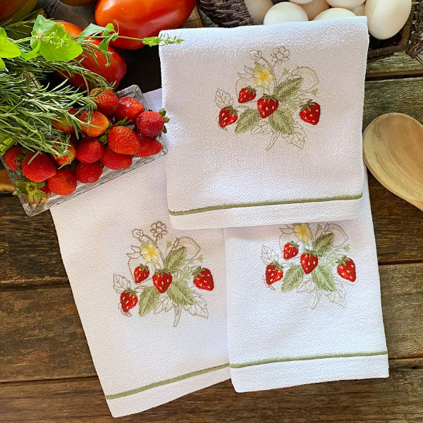 Dish Towel | Strawberry Cup 100% cotton - unit