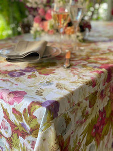 Matame Floral Tablecloth 100% printed linen 1.60x2.70m (without napkin)
