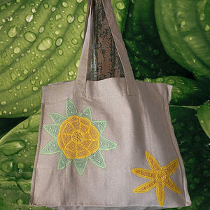 Manual Renaissance lace Flowers bag with handle