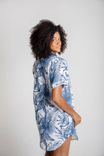 Load image into Gallery viewer, Chemise Floral Blue Day by Day P - M - L 100% cotton
