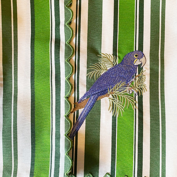 Centerpiece | Embroidered Tropical Blue Macaw Double Placemat 45x1.50m Waterproof