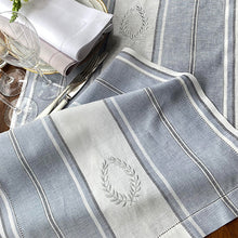 Load image into Gallery viewer, Table Centerpiece Gray stripes 100% linen 50x2.40 mt