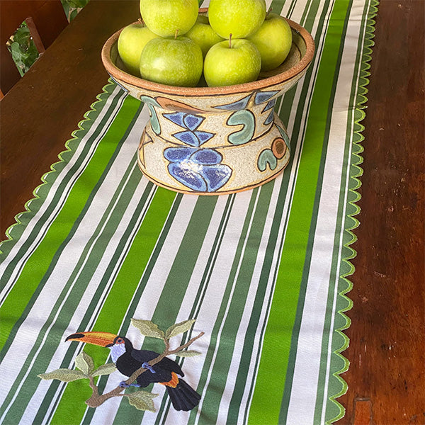 Centerpiece | Embroidered Tropical Toucan Double Placemat 45x1.50m Waterproof