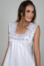 Load image into Gallery viewer, 100% cotton Belle nightgown with lace