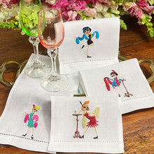 Load image into Gallery viewer, Moulin Rouge Cocktail Napkin Kit 4 units 12 x 22cm 100% linen