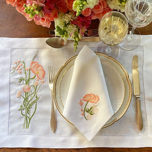 Fleur des Champs 100% linen placemat with napkin 