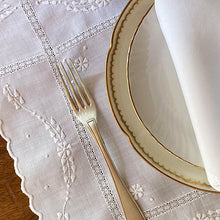 Load image into Gallery viewer, Hand embroidered Brugge placemat 38x48cm 100% linen with napkin