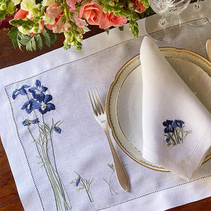 100% linen Lilac Garden Placemat with Napkin 