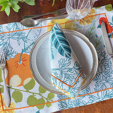 Load image into Gallery viewer, Orange placemats printed 100% linen with napkin 