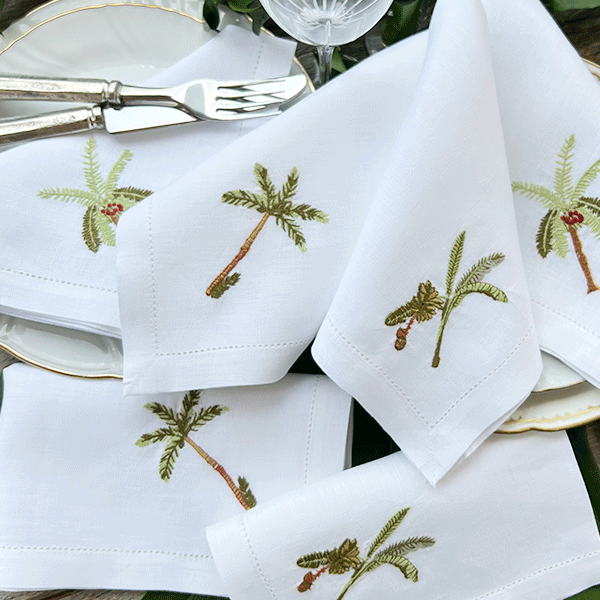 Napkins Tropical Kit with 6 units - 100% linen 