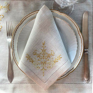 Natural beige Versailles placemat 100% linen with napkin