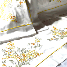 Load image into Gallery viewer, Forget-Me-Not Sheet Set Queen size 2.40x2.80m cotton 300 threads