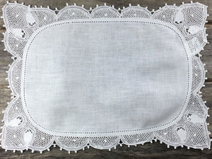 Manual Renaissance Lace Tray Cloth 34x46cm 100% linen