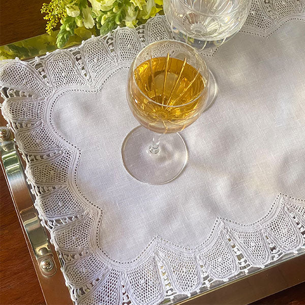 Manual Renaissance Tray Cloth 38x48cm 100% linen 