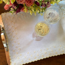 Load image into Gallery viewer, Beige manual embroidered Rococo Tray Cloth 39x47cm 100% linen 