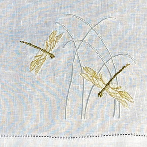Embroidered Dragonfly Guest Towel 100% linen 26x45cm unit