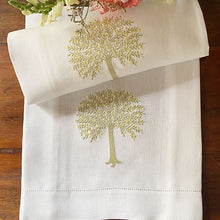 Load image into Gallery viewer, Embroidered Tree Towel 100% linen 42x75cm
