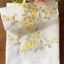 Load image into Gallery viewer, Embroidered Forget-Me-Not Towel Towel 42x75cm 100% linen - unit