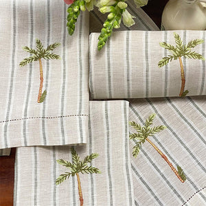 Palmeira Striped Guest Towel 100% linen 26x46cm - unit