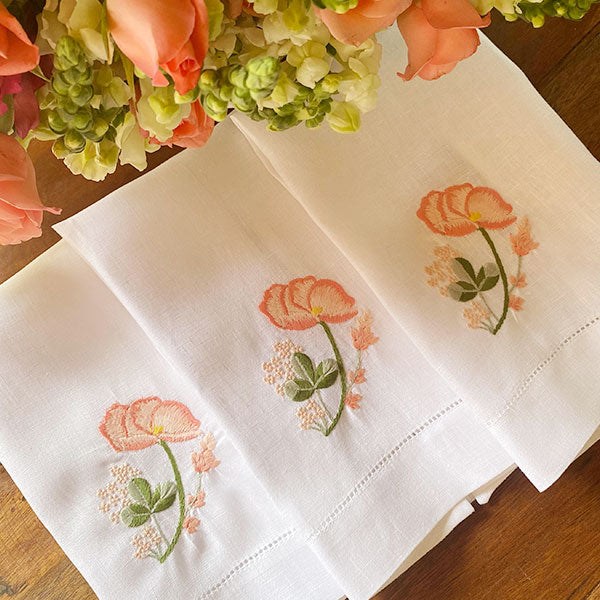 Fleur Saumon Guest Towel 100% linen - unit 26x45cm 