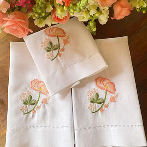 Fleur Saumon Guest Towel 100% linen - unit 26x45cm 
