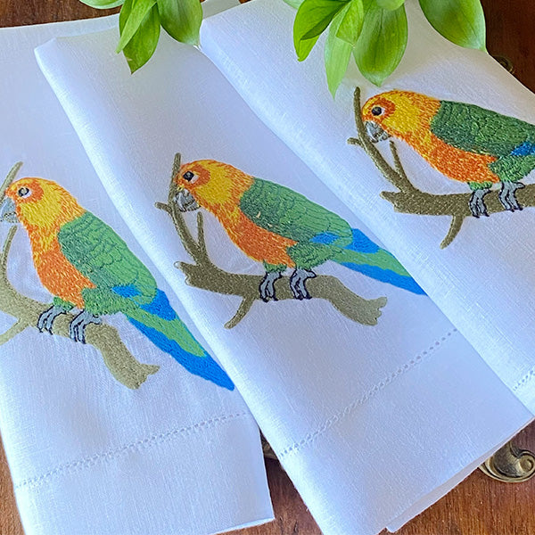 Jandaia Guest Towel embroidered 100% linen - unit