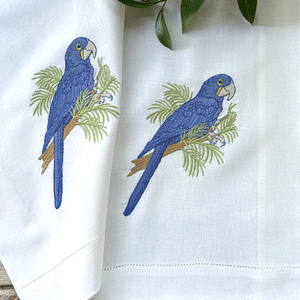 Blue Macaw Towel Towel 42x75cm 100% linen